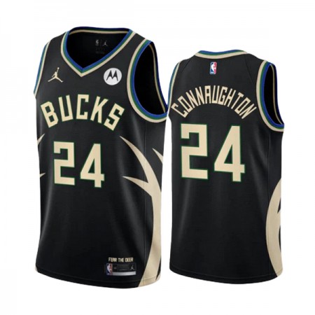 Camiseta Hombre NBA Milwaukee Bucks Pat Connaughton 24 2022-23 Jordan Statement Edition Negro Swingman